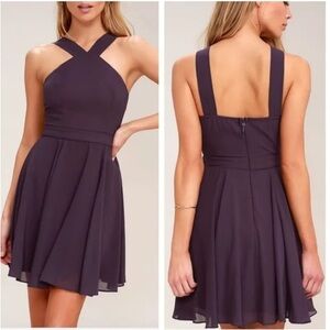Lulus Forevermore‎ Dusty Purple Mini Dress S